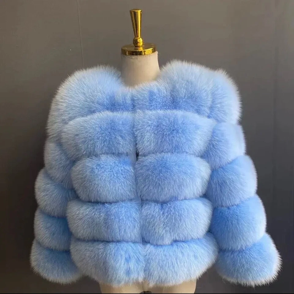 Real Fox Fur jacket Coat Genuine Fur winter jacket Fur clothing ladies winter - Image 2 of 4