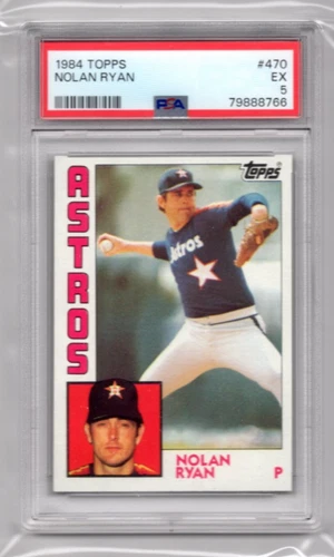 1984 Topps Nolan Ryan card #470 PSA graded EX 5