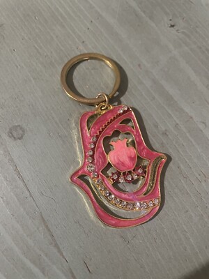 Fatimas Hand   Keyrings KHAMSA Alob Maghreb Hamsa Schlüsselanhänger Rosa Pink Ring