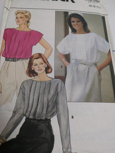 Blouse Top Pleat Loose Fitting 6 8 10 Butterick 6640 Sewing Pattern UC FF VTG - Picture 2 of 6