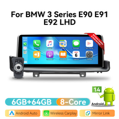 10.25'' Carplay Radio Screen Navi 64GB GPS DSP For BMW 3 Series E90/E91/E92/E93