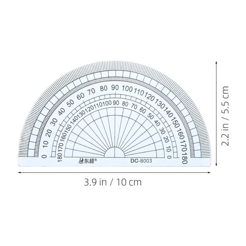 20PCS 4 Inch 10CM Plastic 180 Degrees Protractor for Angle Measurement - 第 3/12 張圖片