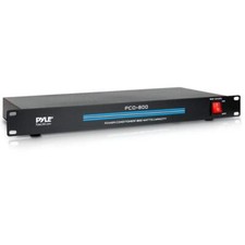 Pyle 8-Outlet Rack Mount Power Conditioner - 15 Amp 1800W Black AC
