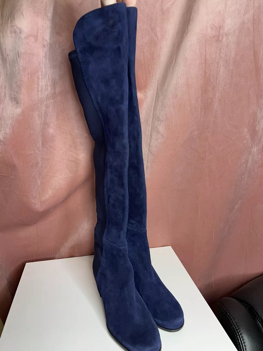 Navy stuart weitzman boots outlet
