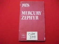 1978 OEM FORD LINCOLN / MERCURY ZEPHYR OPERATOR'S OWNER'S MANUAL HTF VG-G COND.