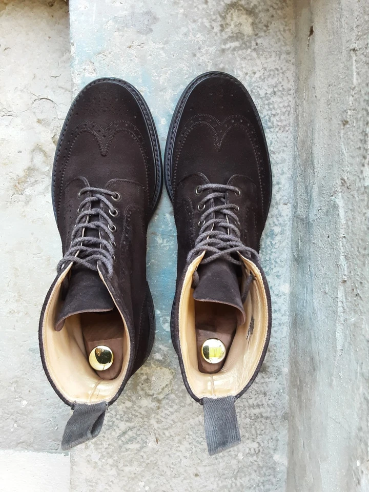 Church’s Caldecott Dark Brown Suede Boots Dainite Rubber Sole UK 10 G EU 44 44,5 - Imagen 2 de 4