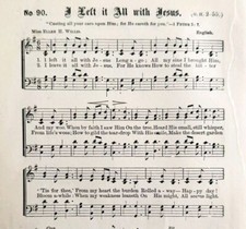 1883 Gospel Hymn Left It All With Jesus Sheet Music Victorian Religious ADBN1jjj