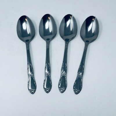 Set of 4 Wm A Rogers Oneida Ltd. Stainless FENWAY DAYDREAM Teaspoons 