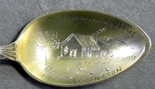 Antique Hand Tooled Lexington Kentucky Sterling Silver "Old Kentucky Home" Spoon
