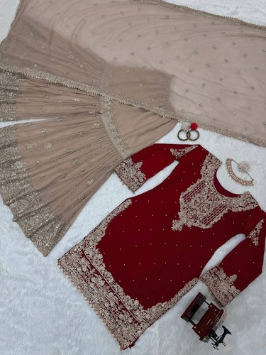 Sharara suits for women party wear Dress Pakistani Suit Readymade Sarara - Picture 30 of 30
