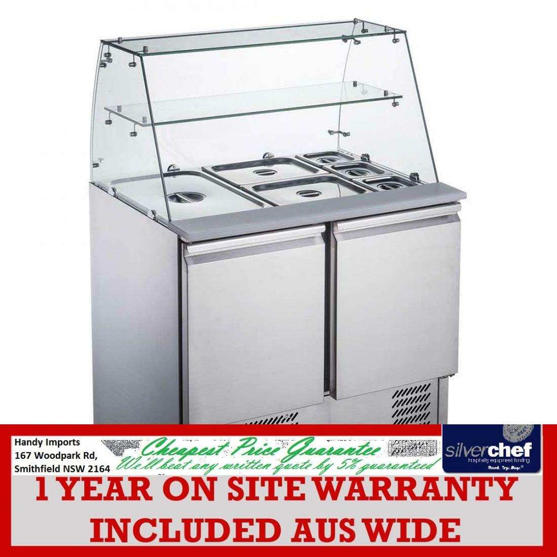 FED-X COMMERCIAL SALAD PREP FOOD BAR 2 TWO DOOR FRIDGE COOLER SERVERY ...