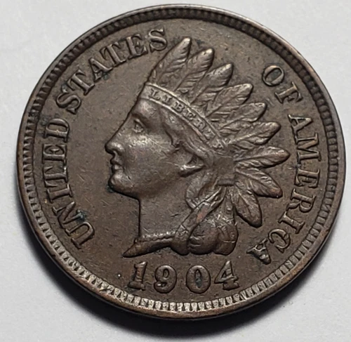 1904 Indian Head Cent Brown EF/Better