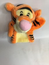 MATTEL Disney Winnie the Pooh TIGGER HAND PUPPET 8" Plush STUFFED ANIMAL Toy EE