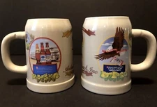 Vintage Pair Limited Edition Anheuser Busch Ceramic Collectible Beer Stein Mugs