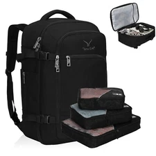 Hynes Eagle 40L Travel Backpack Cabin Approved Carry on Luggage 3PC Packing Cube