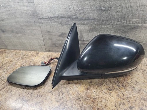 Read 10-15 Jaguar XJ XJL X351 Left Driver Side View Mirror Ebony Balck OEM 