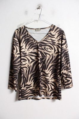 C&A Womens Tiger print Blouse Top 90's Size Medium M (D57)