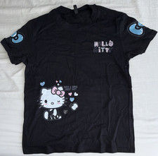 Hello Kitty Size M Black Graphic Print Crew Neck Short Sleeve T-Shirt