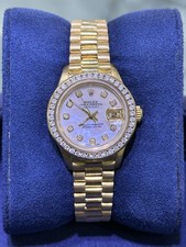 Rolex President Datejust Gold 26mm Watch Custom Diamond Bezel/White MOP
