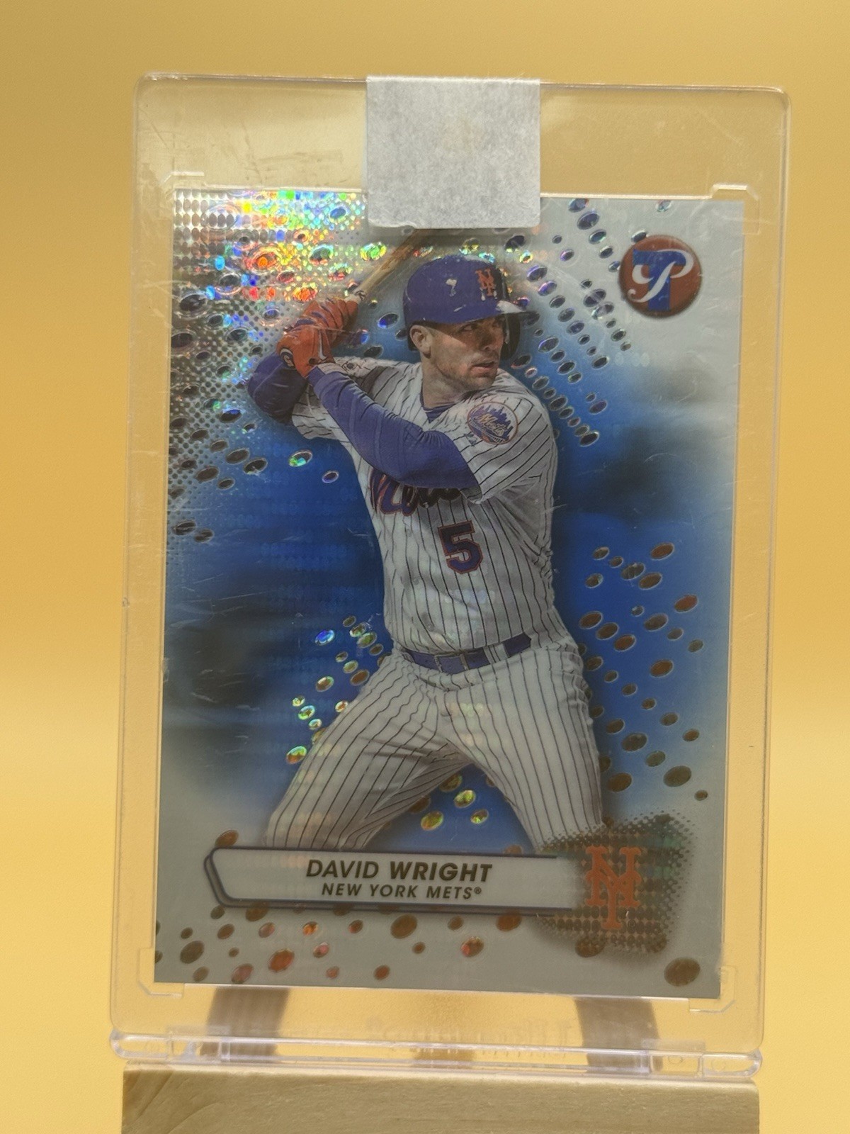 2023 Topps Pristine David Wright #135 Blue Refractor 35/75 Mets Encased