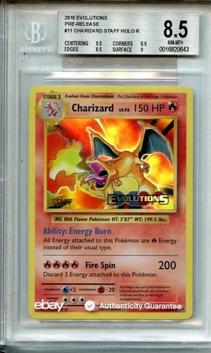 2016 TCG POKEMON CHARIZARD STAFF EVOLUTIONS PRE-RELEASE #11/108 BGS 8.5 HOLO