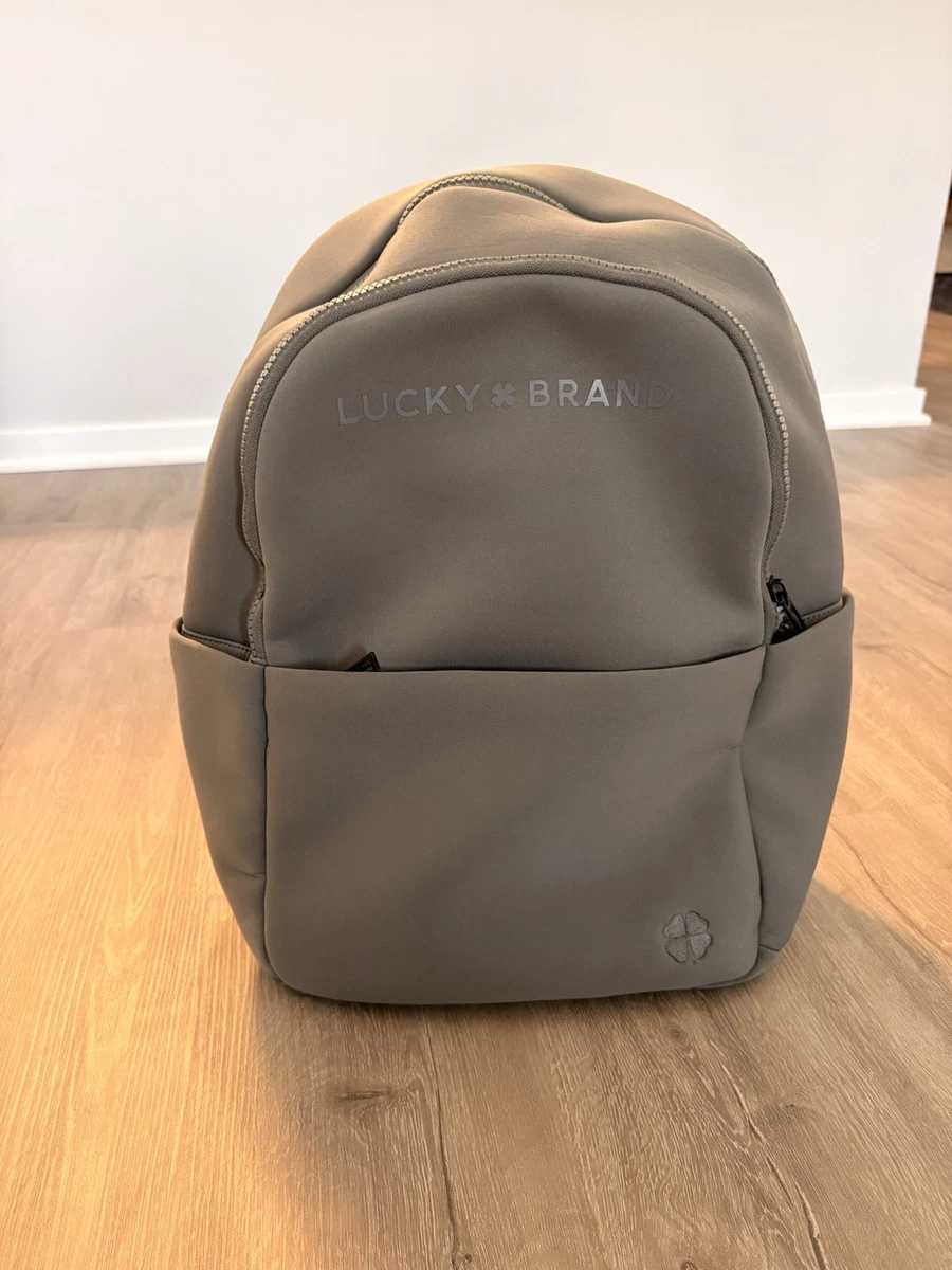 Lucky Brand Convertible Shoulder Bag Backpack in Taupe Gray Leather Lucky Brand Leather Exterior Backpack Bags & Handbags for  main image 4
