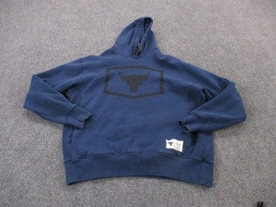 Under Armour Sweatshirt Hoodie Mens XL Blue Project Rock Bull Dwayne Johnson