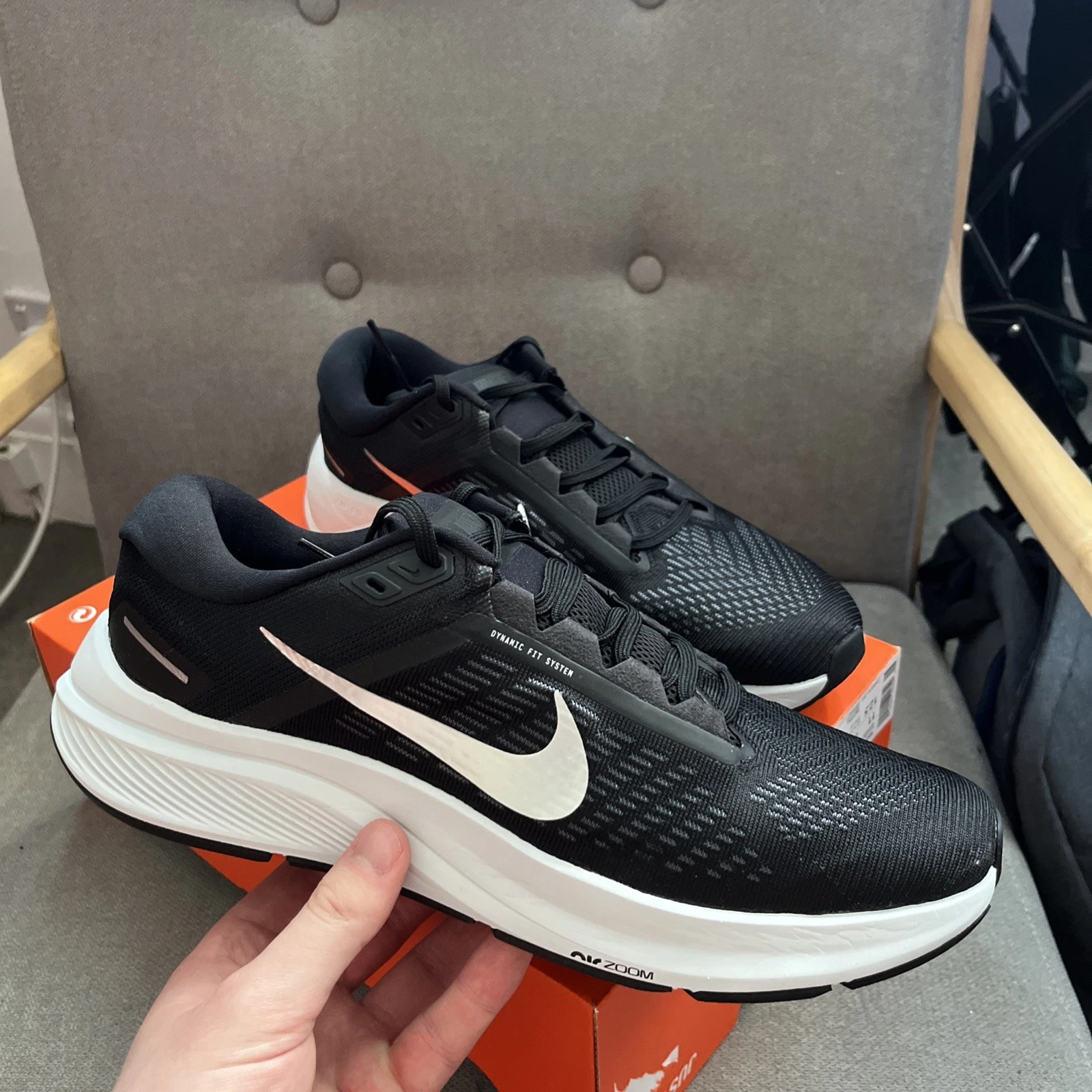 UK 10 Nike Air Zoom Structure 24 Black/White DA8535-002