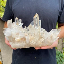2250g Natural White Clear Quartz Crystal Cluster Rough Healing Specimen