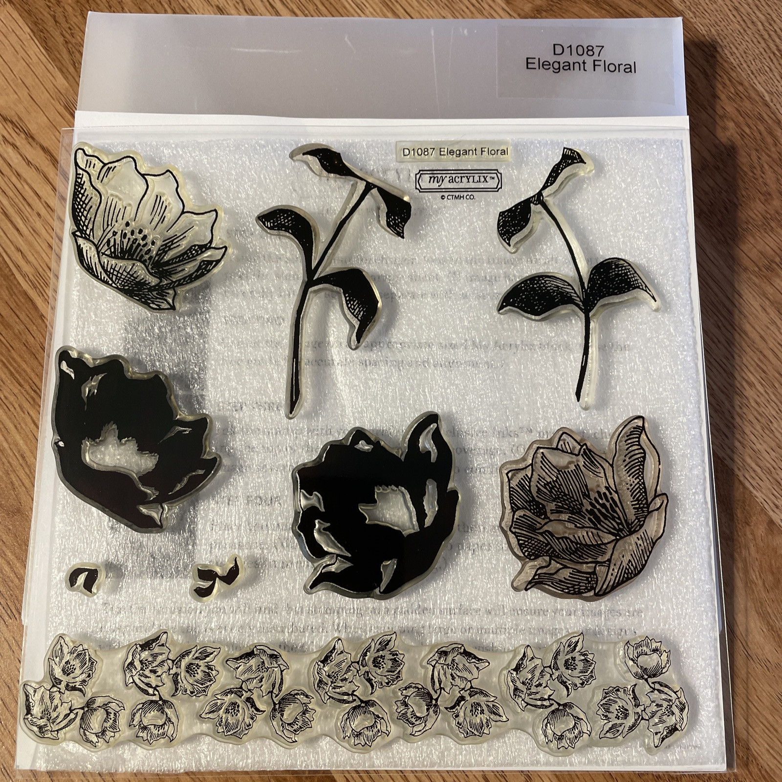 My Acrylix Close to My Heart CTMH D1087 Elegant Floral (1 Stamp Used Rest New)