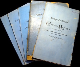 (5) Lyman H. Low Coin Auction Catalogs 1885 1905