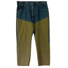 Vintage Wrangler rugged wear two toned jeans workwear Y2K 90s brush guard 40 