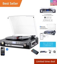 Bluetooth Record Player with Stereo Speakers, Turntable for Vinyl to MP3 with...
