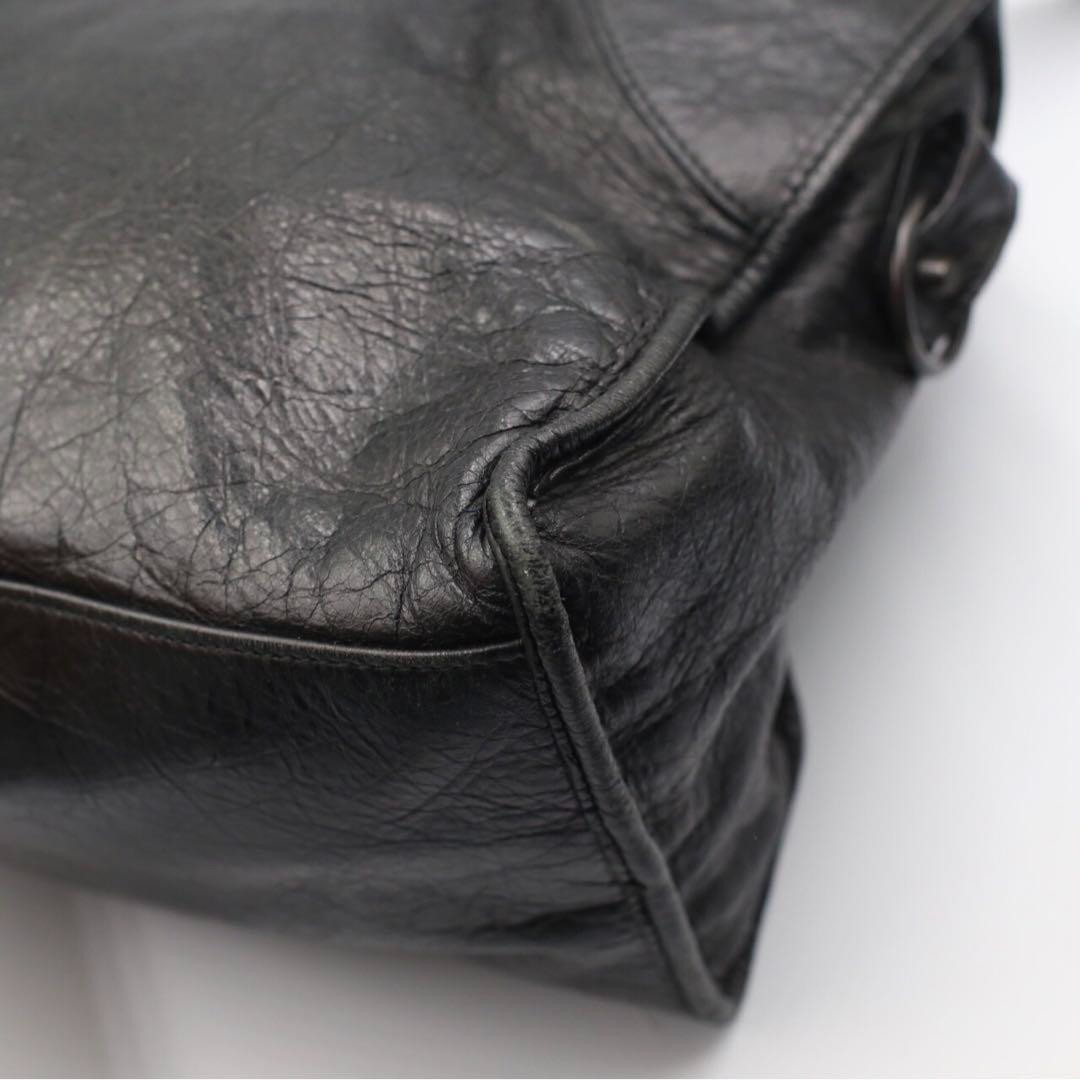 BALENCIAGA The City 2way Handbag Shoulder Bag Black Leather w
