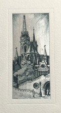 Graphic Art Matthias Church Budapest Hungary 4.5"x6" Greeting Card and envelope