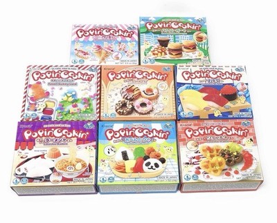 Kracie POPIN COOKIN DIY CANDY MAKING KIT PACK OF 8 Sushi Cakes Hamburger Waffle