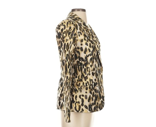 Women's Classic Leopard Print Blazer Jacket Size Medium Workwear Mobwife - Picture 2 of 4
