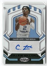2022 Panini Chronicles Draft Picks Caleb Love College Roll Call Autographs