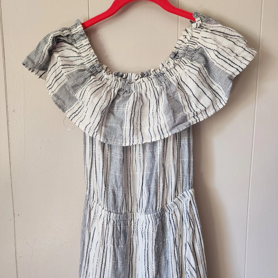 Maxi Vestido Express Relajado Bohemio Resort Wear Alto Bajo Volantes Algodón Talla S  Foto 3 de 4