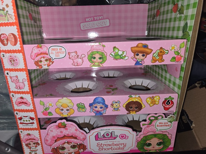 LOL Strawberry Shortcake Tots Empty Shelf Display Cardboard Box Cute