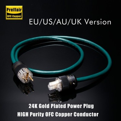 Audiophile OFC Copper EU Schuko US AC Power Cable Figure 8 IEC Mains Supply Wire