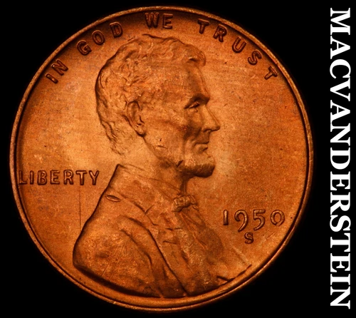 1950-S Lincoln Wheat Cent-Choice Gem BU Lustrous No Reserve #i6545