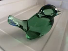 Fenton Art Glass Happiness Song Bird Green Paperweight 4"