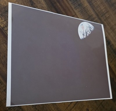 Apollo 8 Earthrise Over Moon  Kodak Paper Original 8x10 NASA Photograph 