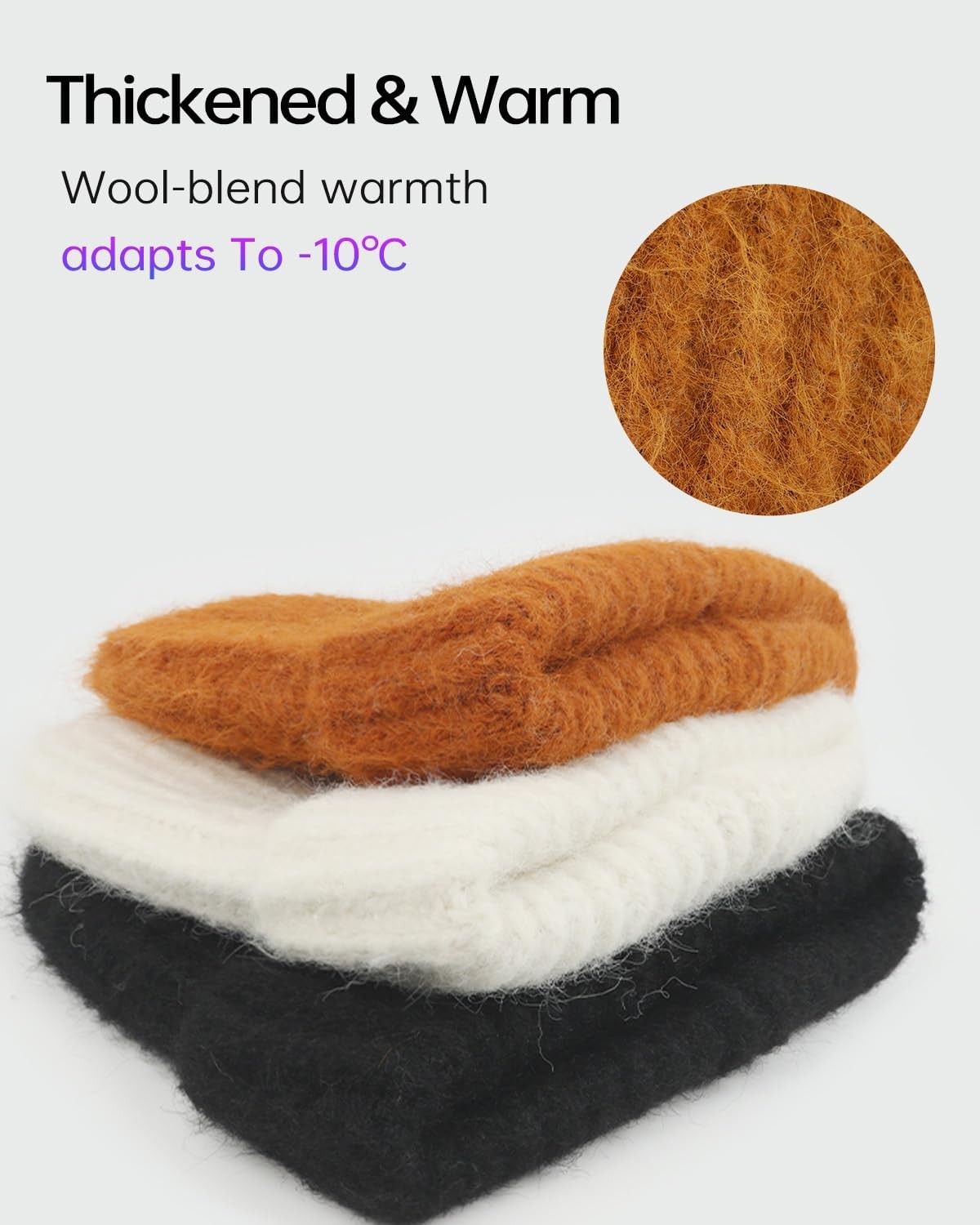 Zylioo XXL Fleeced Beanie Hats for Big Heads,Large Wool Winter Ski Beany Hat, T