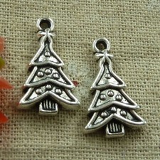 Free Ship 80 pcs tibetan silver christmas tree charms 24X15mm L-2616