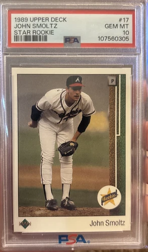1989 UPPER DECK STAR ROOKIE #17 JOHN SMOLTZ RC BRAVES HOF PSA 10🔥🔥🔥🔥