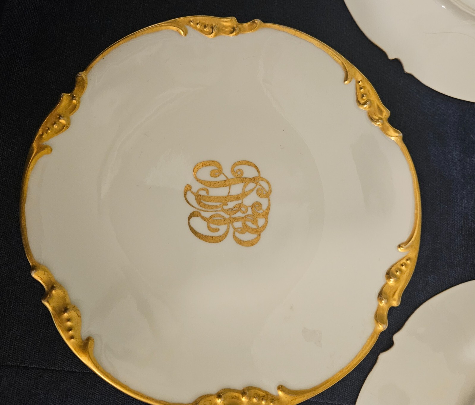 Set of 4 Antique 1906 JP Limoges Signed Dessert / Salad Plates, Hand-Painted
