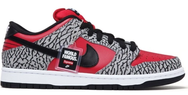 nike x supreme dunk SB faible ciment feu rouge 313170 600 flambant neuf deadstock taille 12