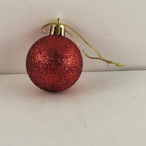 12 adornos navideños bolas rojas brillantes tamaño 1,5" plástico sin roturas - Imagen 5 de 7